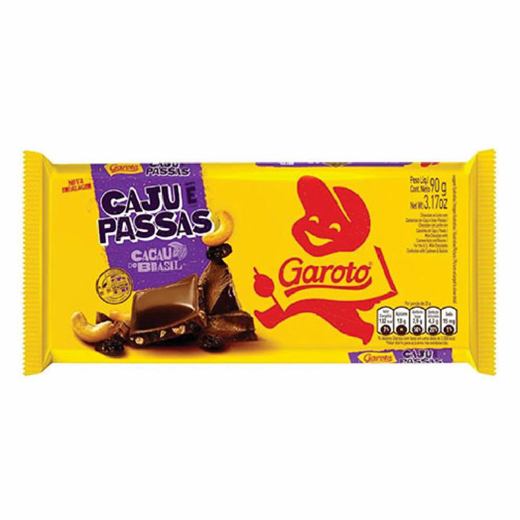 Garoto Choc. Barra Caju e Passas 4x16x80g