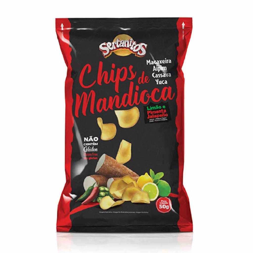 Sertanitos Mandioca Chips Pimenta Jalapeno 20x50g