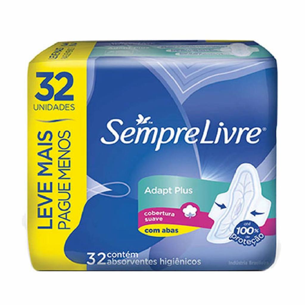 Sempre Livre Absorvente Adapt Plus C/abas Suave 4x12x8un