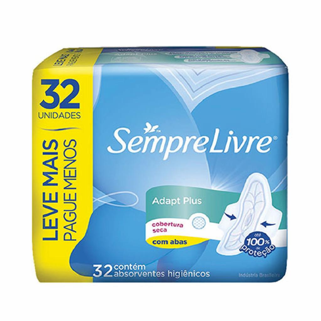 Sempre Livre Absorvente Adapt Plus C/abas Seca 4x12x8un