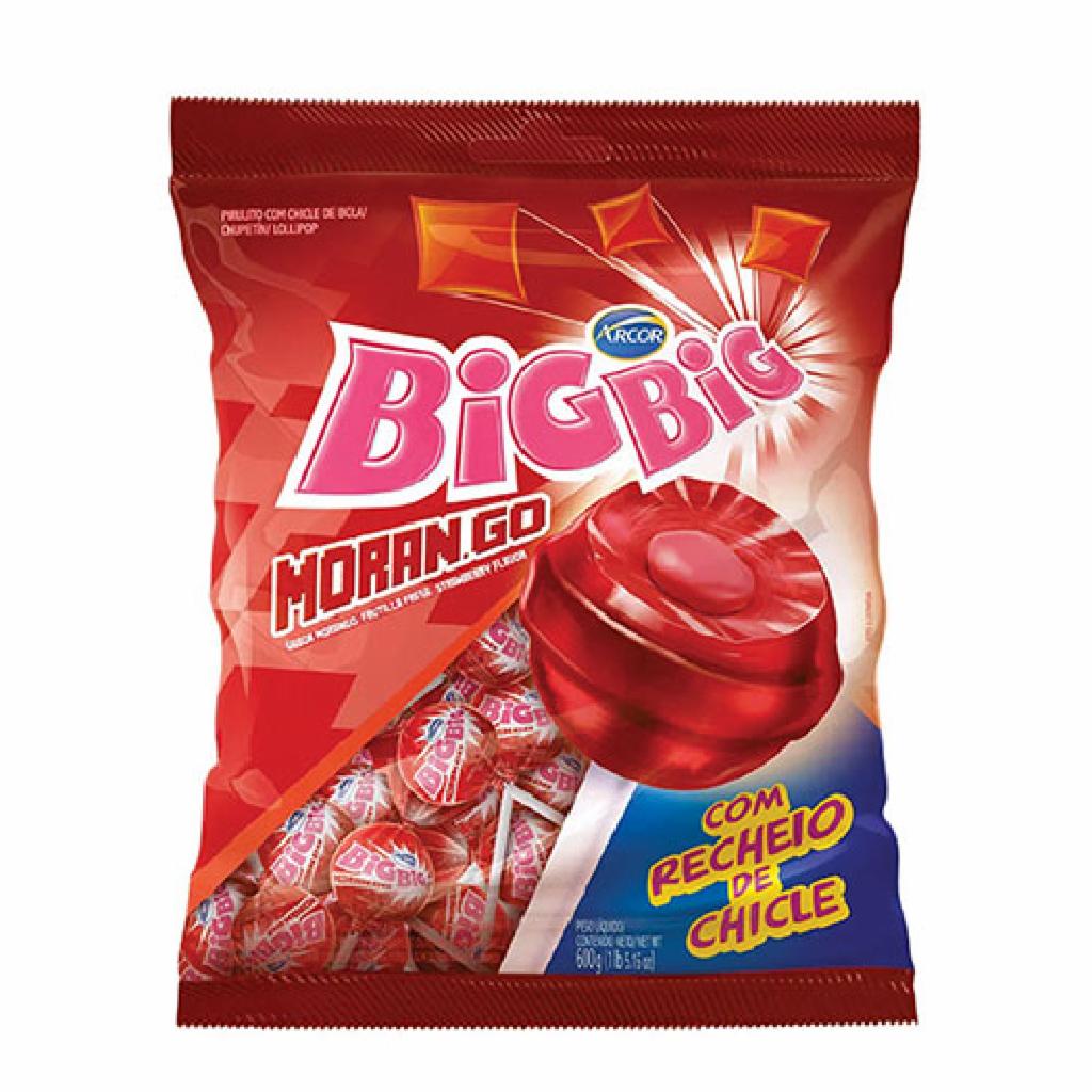 Arcor Big Big Pirulito Chiclete Morango 12x1x50un