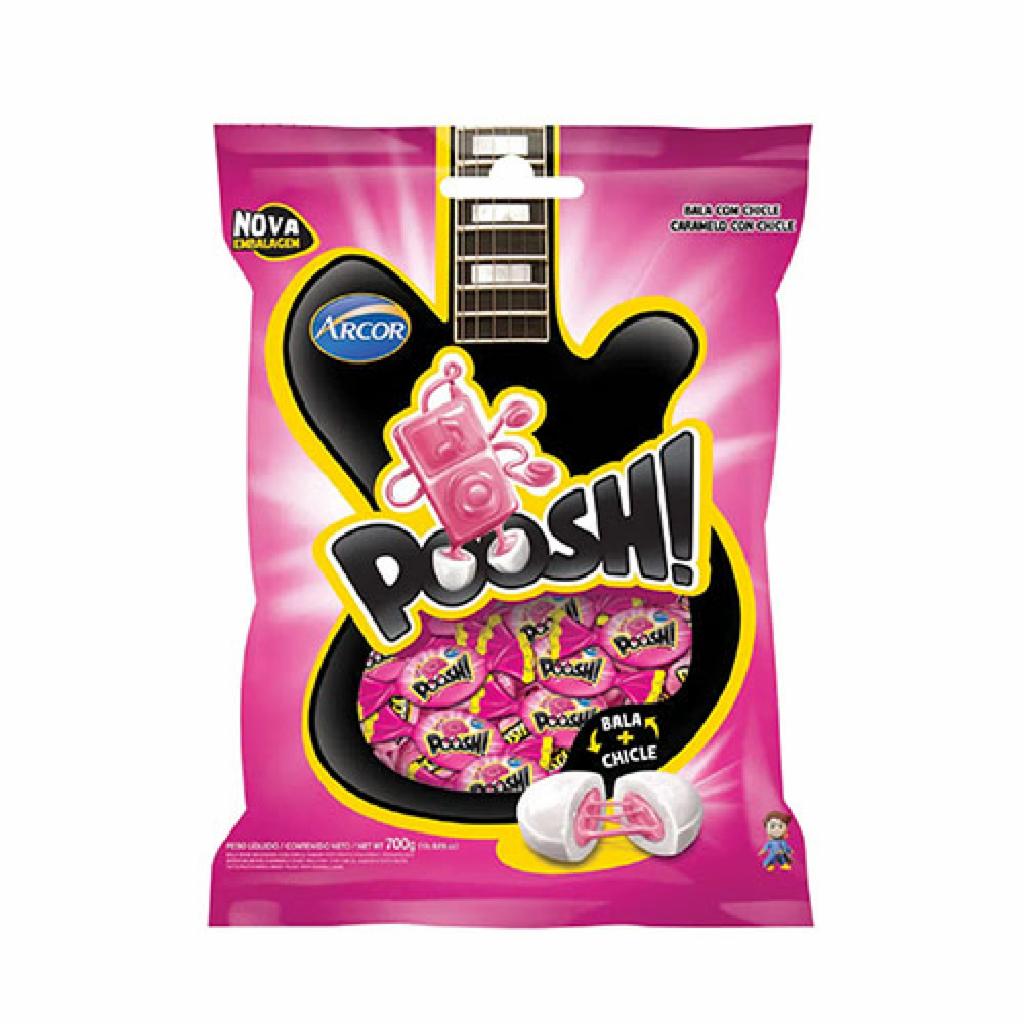 Arcor Bala Dura Chiclete Poosh Tutti Frutti 14x1x600g