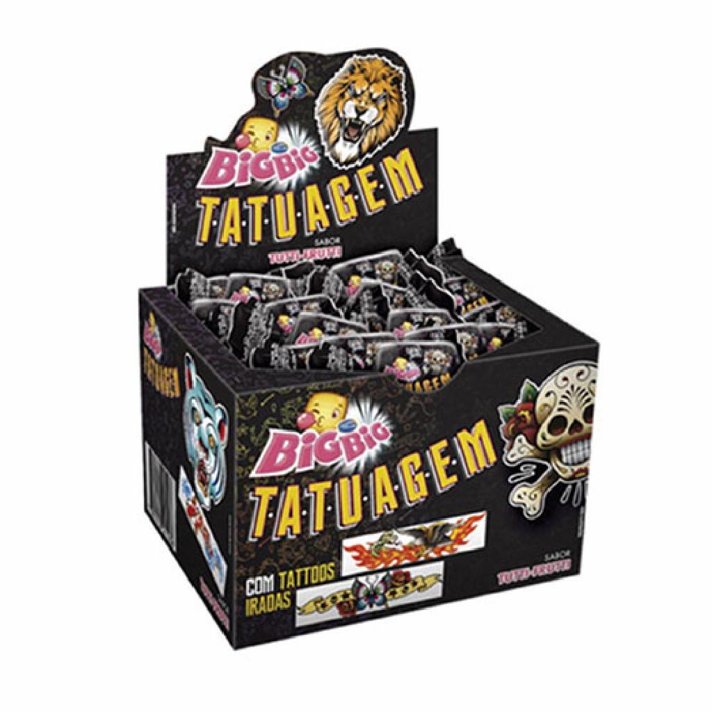 Arcor Big Big Chiclete Tatuagem Liga da Justi�a Tutti Frutti 18x1x315g