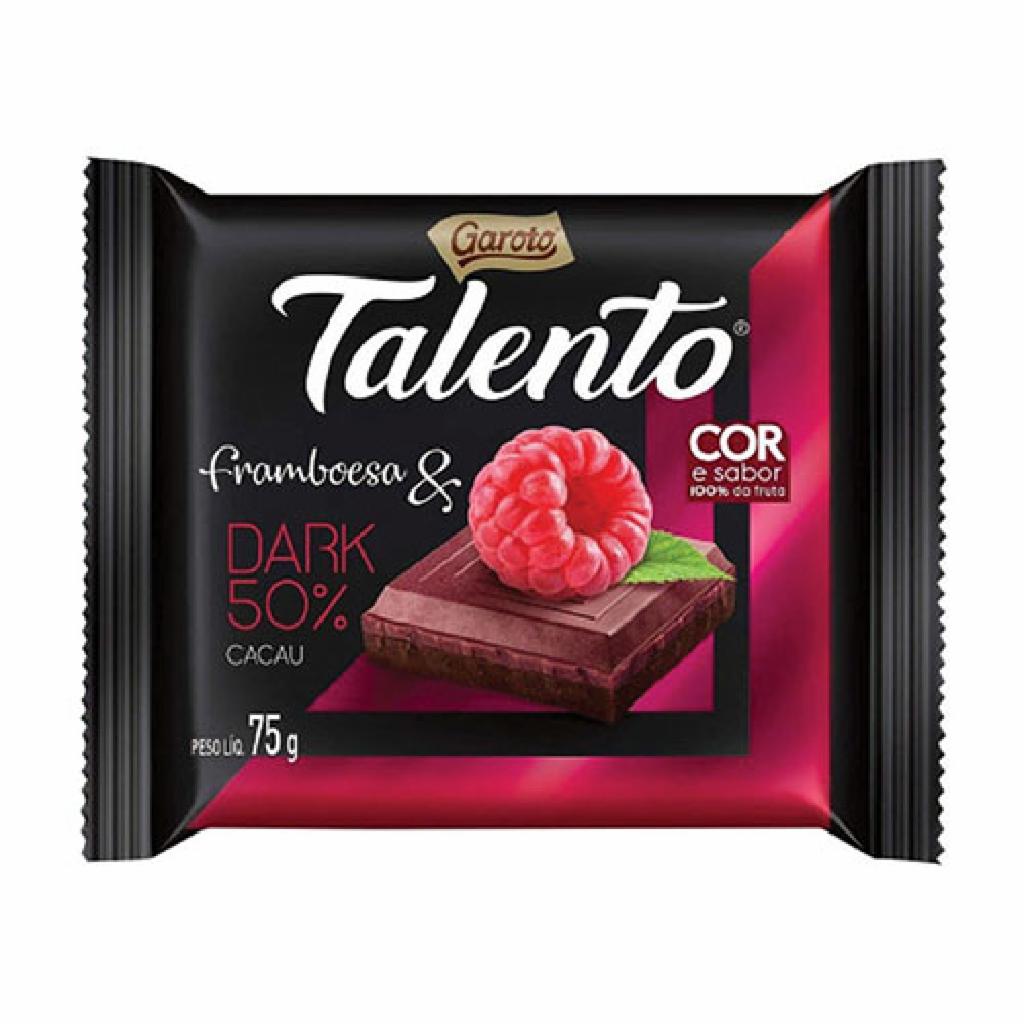 Garoto Choc. Talento Dark 50% Framboesa 8x15x75g