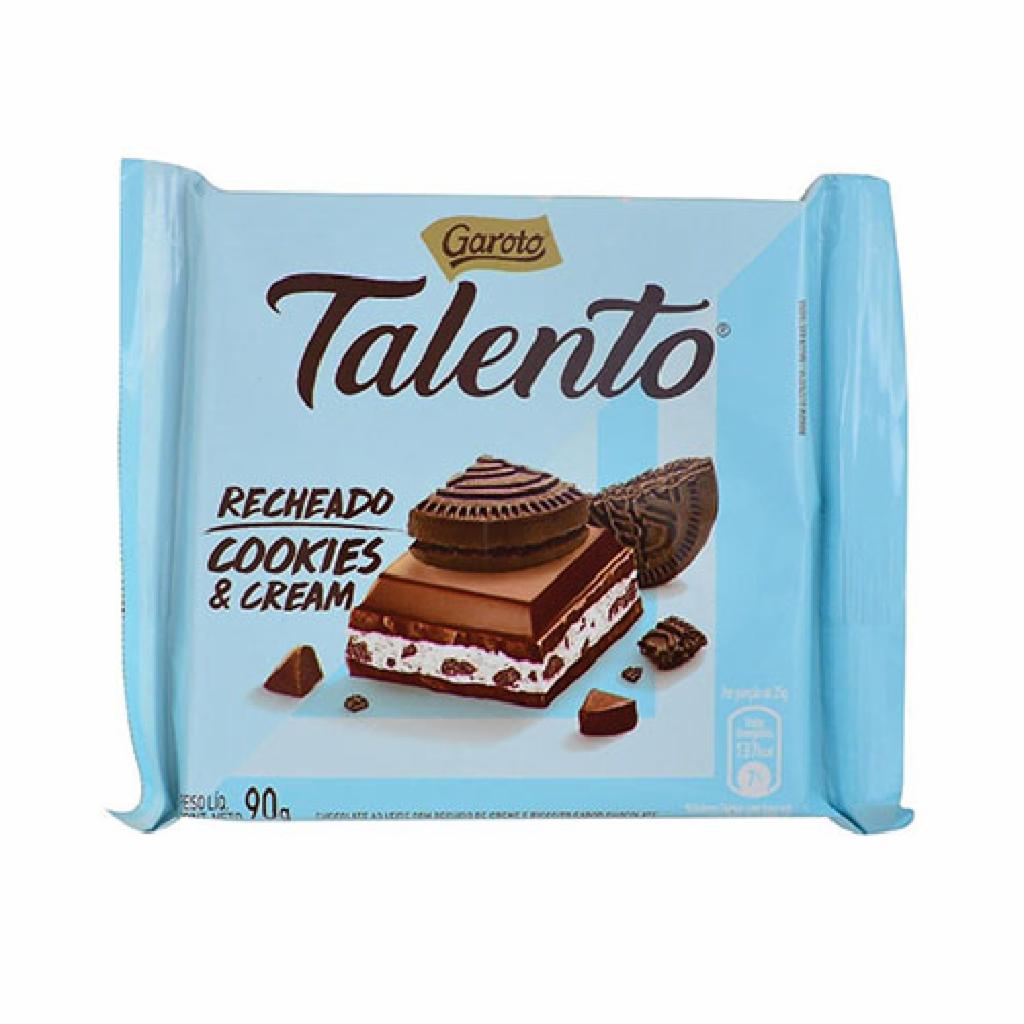 Garoto Choc. Talento Rech. Cookies And Cream 8x12x90g