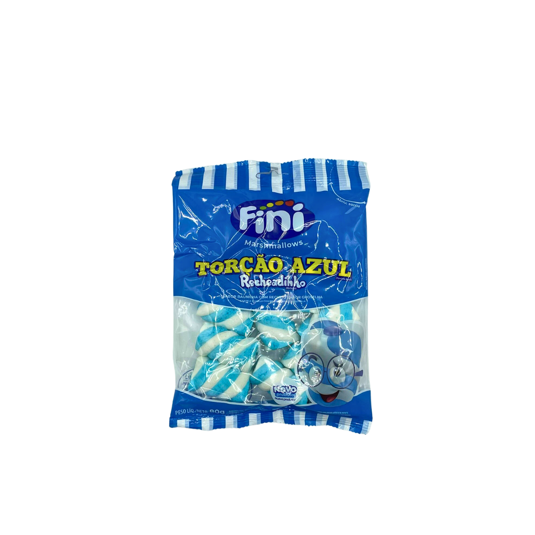 Fini Bala Marshmallow Rech Torcao Azul 12x80g