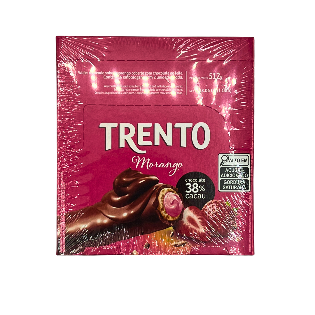 Peccin Wafer Trento Morango 8x12x32g